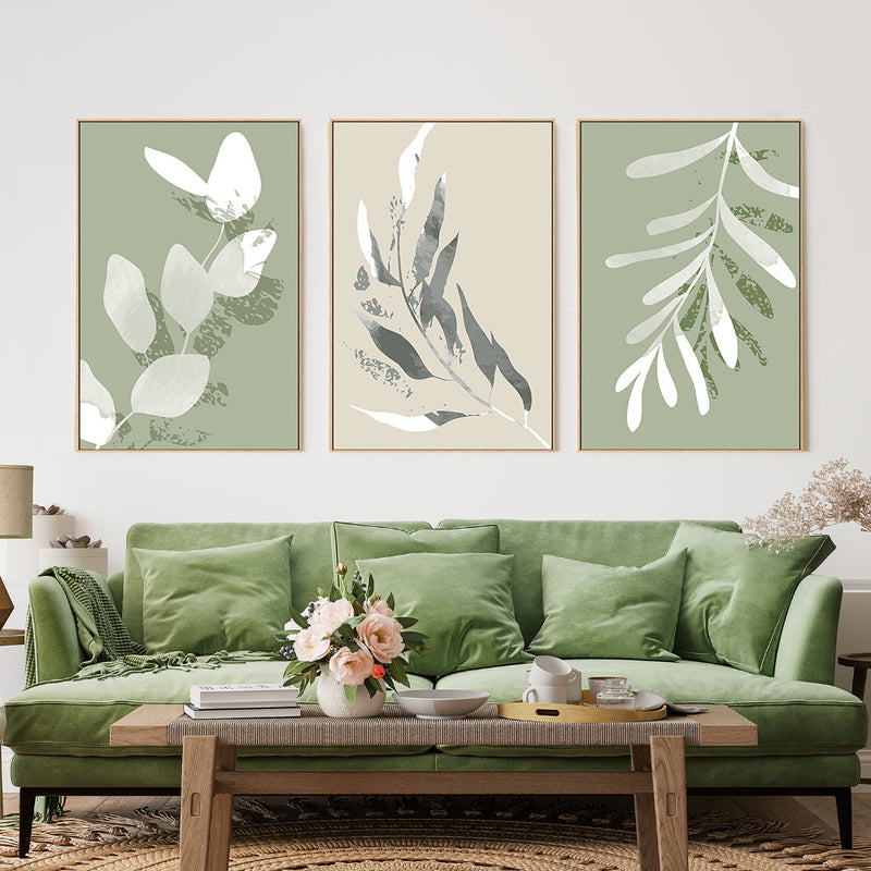 wall-art-print-canvas-poster-framed-Blurred Branch, Style A, B & C, Set Of 3-GIOIA-WALL-ART