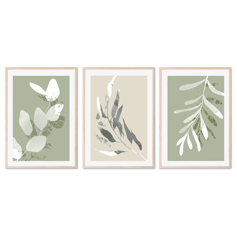 wall-art-print-canvas-poster-framed-Blurred Branch, Style A, B & C, Set Of 3-GIOIA-WALL-ART