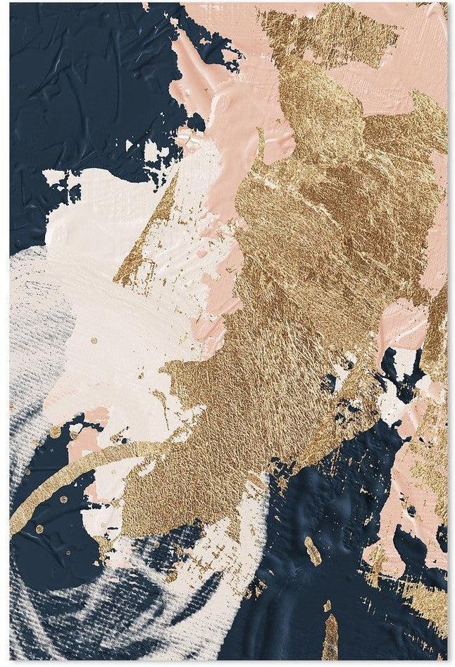 wall-art-print-canvas-poster-framed-Blush And Navy Abstract, Style A-by-Gioia Wall Art-Gioia Wall Art