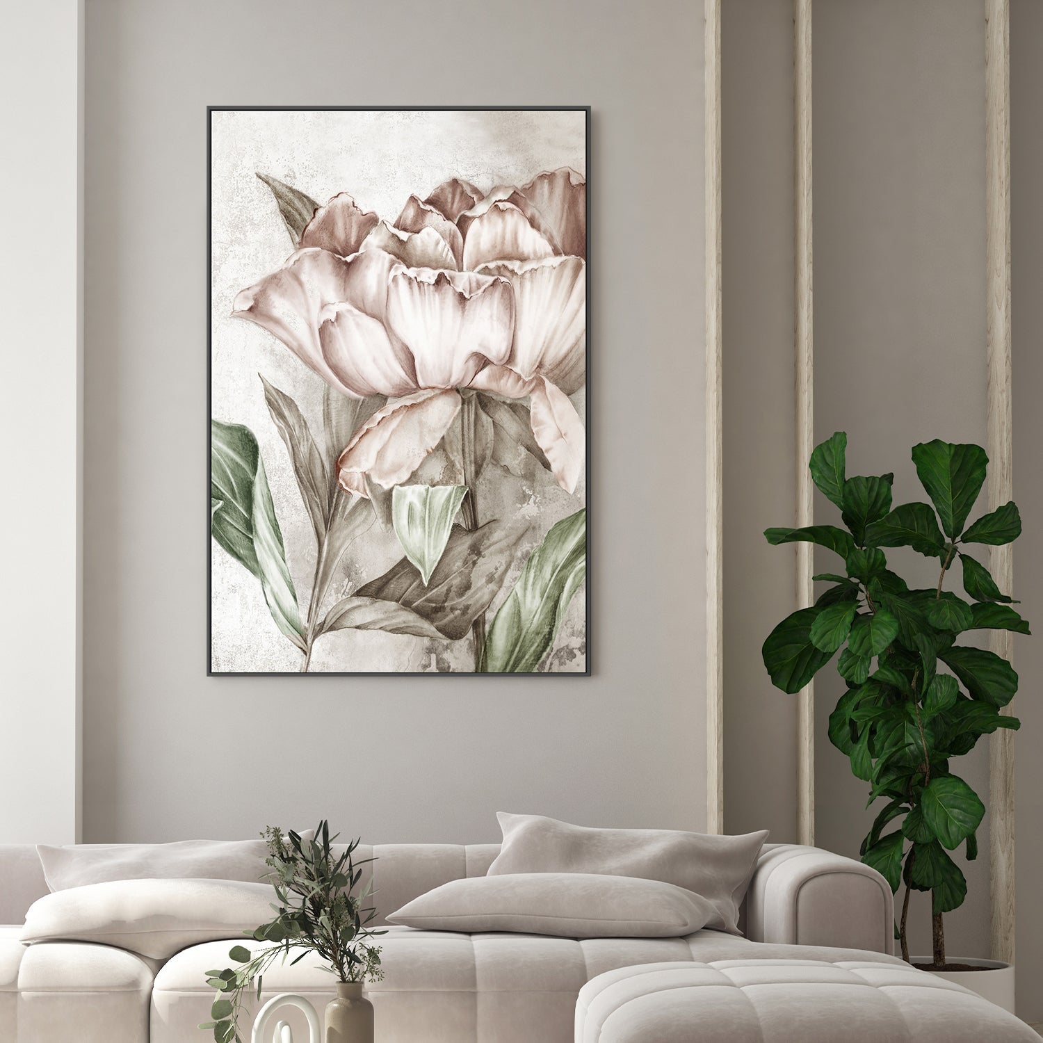 wall-art-print-canvas-poster-framed-Blush Botanical , By Eva Watts-2