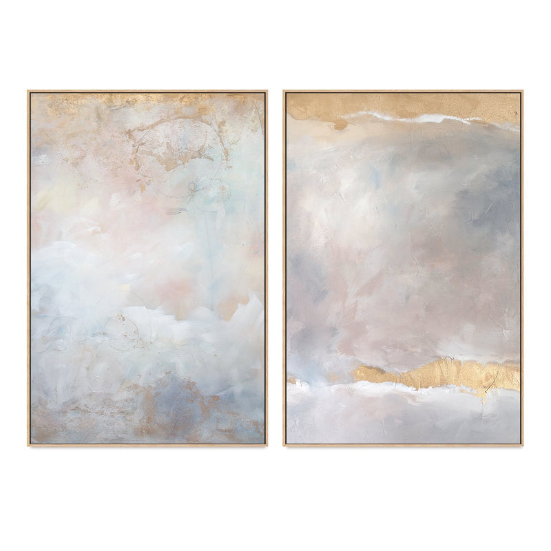 wall-art-print-canvas-poster-framed-Blushing Breeze, Warm Glass, Set Of 2-by-Julia Contacessi-Gioia Wall Art