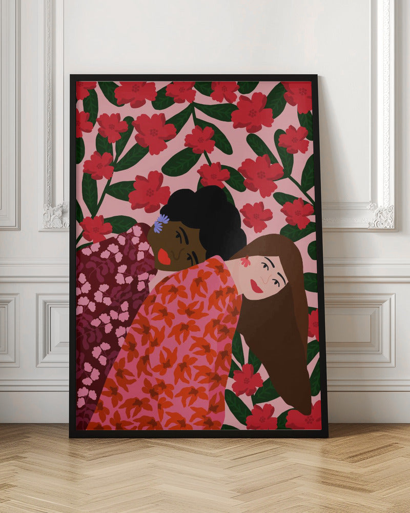 wall-art-print-canvas-poster-framed-Blushing Companions , By Rafaela Mascaro-4