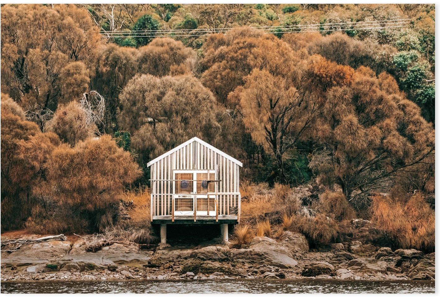 wall-art-print-canvas-poster-framed-Boat Shed, Eaglehawk Bay, Tasmania-GIOIA-WALL-ART