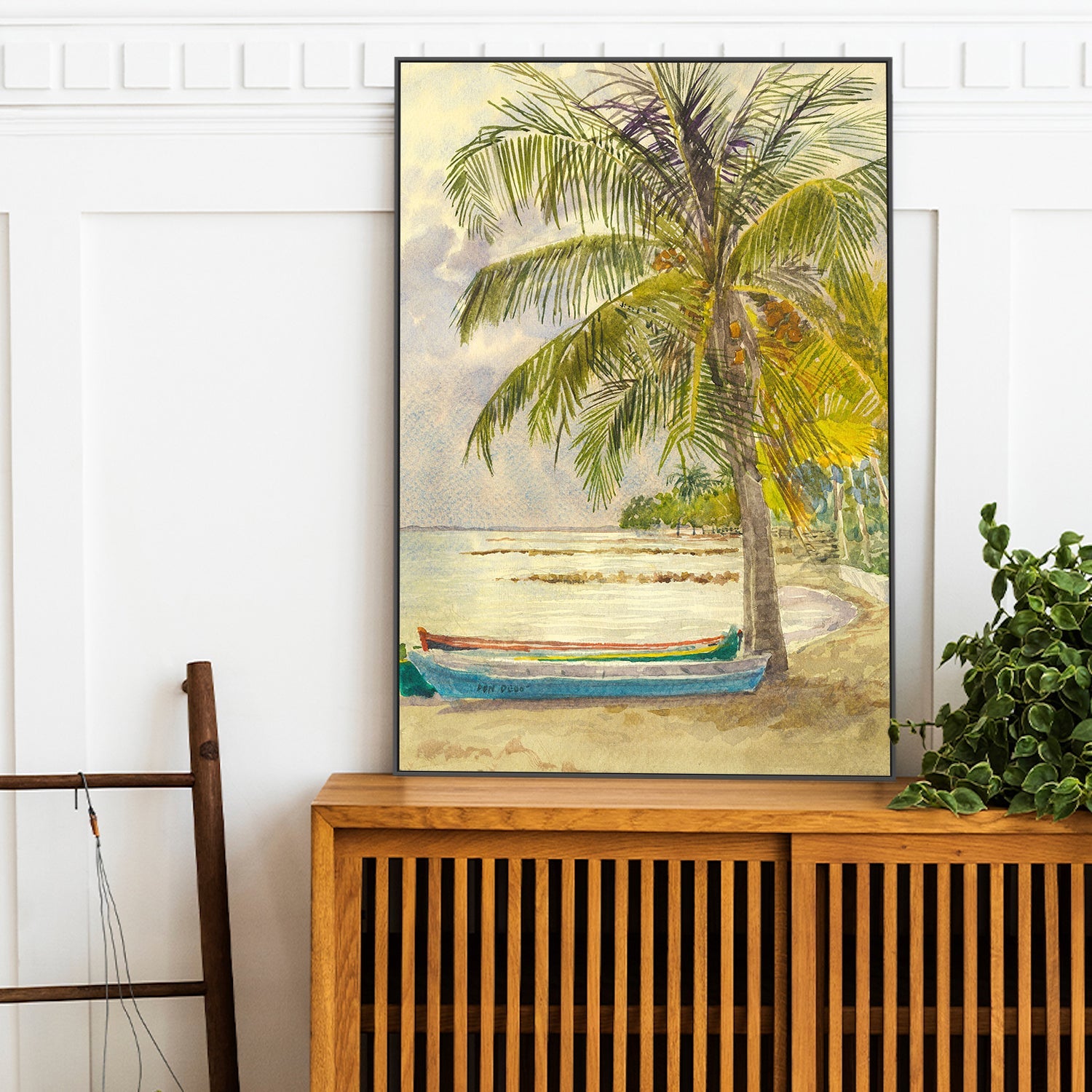 wall-art-print-canvas-poster-framed-Boats and Coconuts , By David Dallison-2