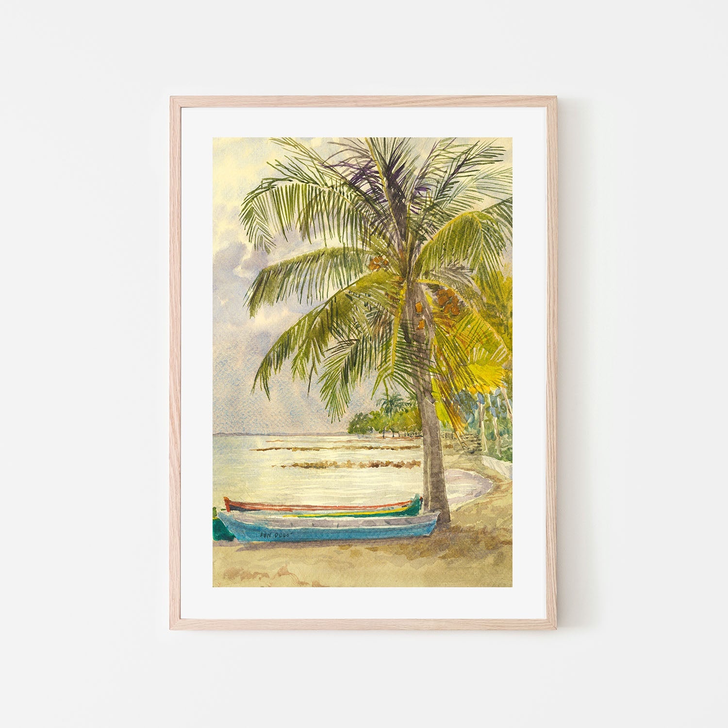 wall-art-print-canvas-poster-framed-Boats and Coconuts , By David Dallison-6