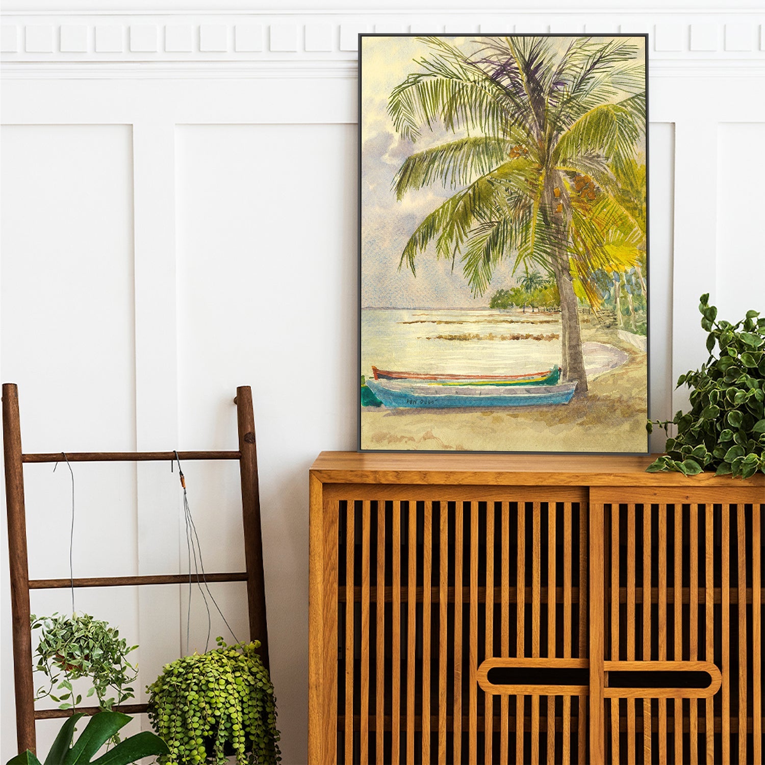 wall-art-print-canvas-poster-framed-Boats and Coconuts , By David Dallison-7
