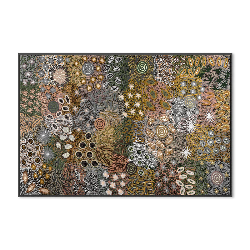 wall-art-print-canvas-poster-framed-Body Painting Ceremony, Earthy Tones , By Michelle Possum Nungurrayi-3