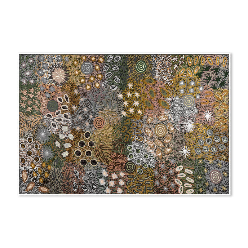 wall-art-print-canvas-poster-framed-Body Painting Ceremony, Earthy Tones , By Michelle Possum Nungurrayi-5