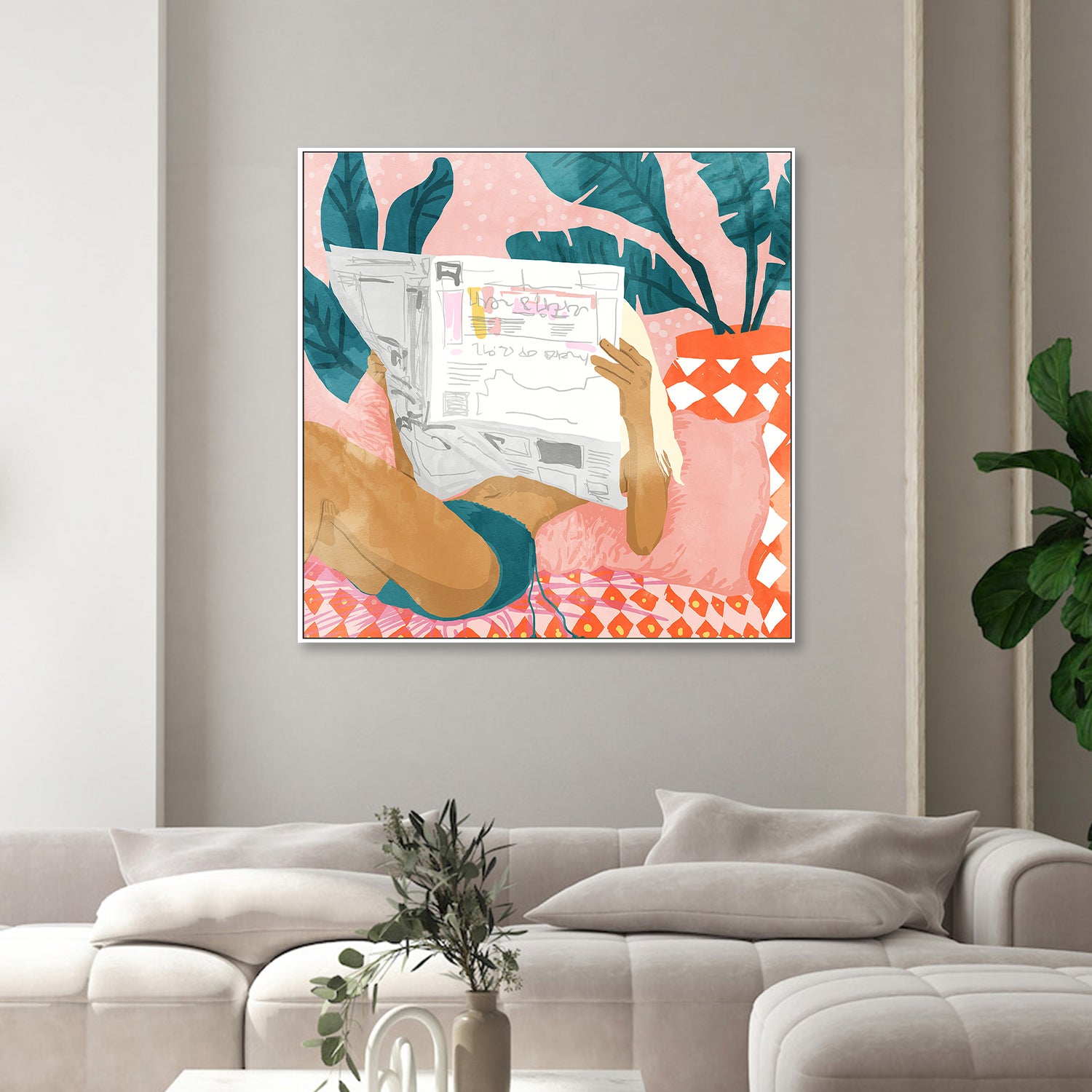 wall-art-print-canvas-poster-framed-Bohemian Morning News Art Print-7