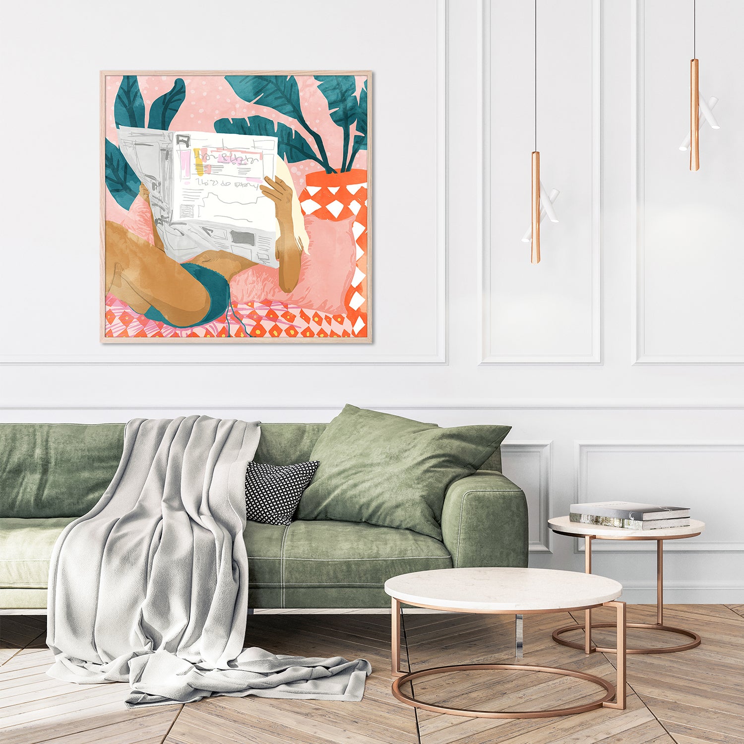 wall-art-print-canvas-poster-framed-Bohemian Morning News Art Print-9