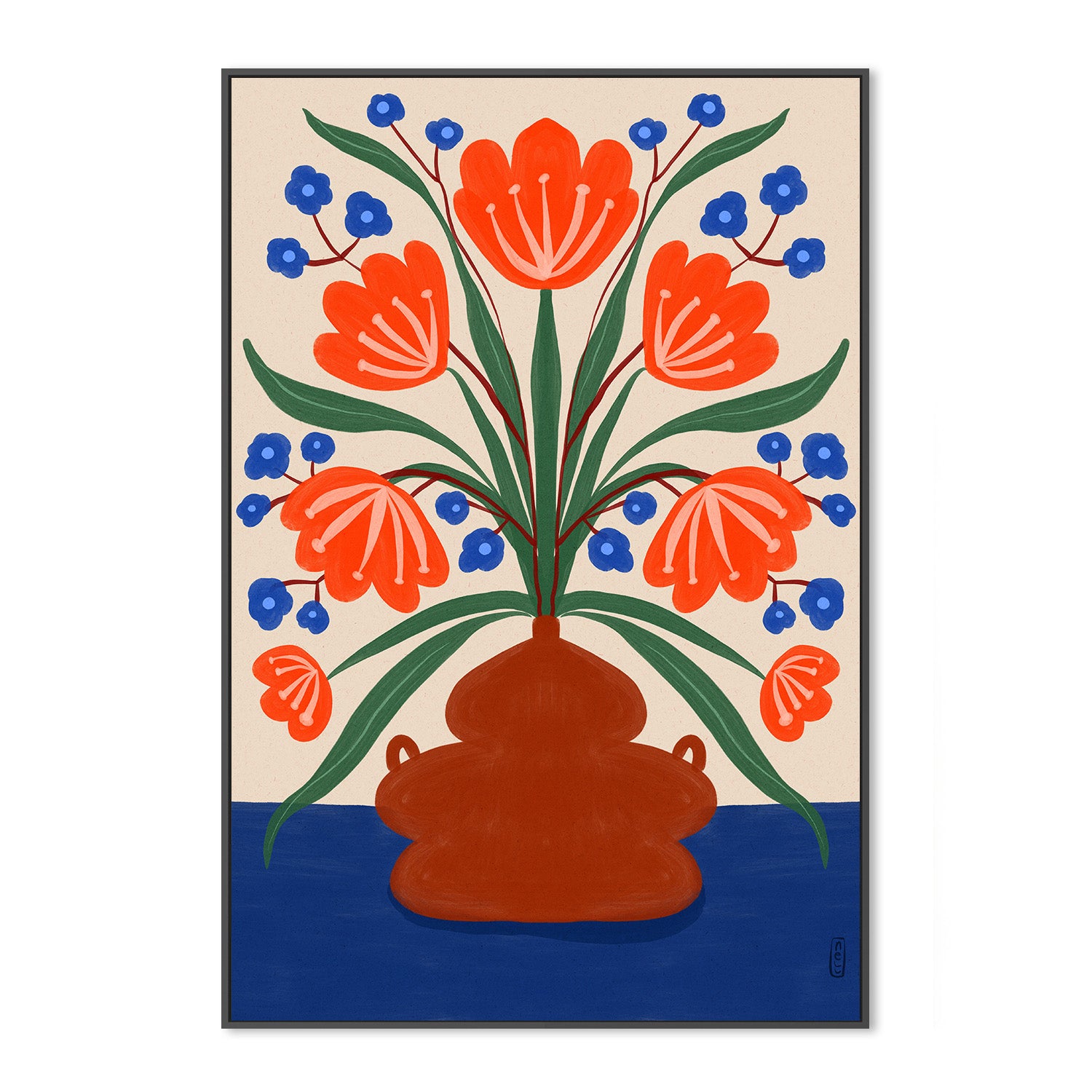 wall-art-print-canvas-poster-framed-Boho Folk Floral Illustration-3