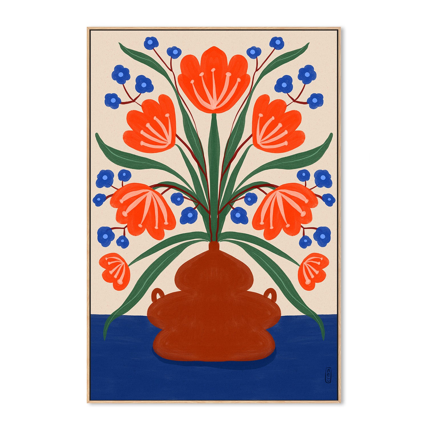 wall-art-print-canvas-poster-framed-Boho Folk Floral Illustration-4