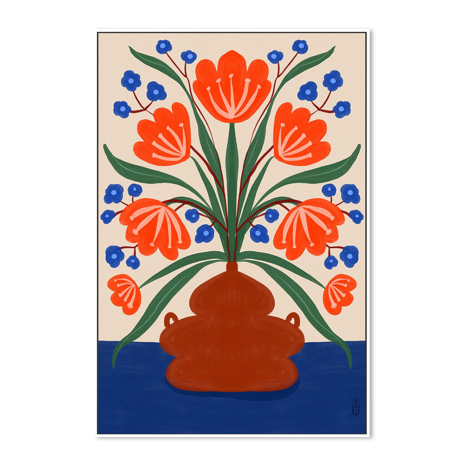 wall-art-print-canvas-poster-framed-Boho Folk Floral Illustration-5