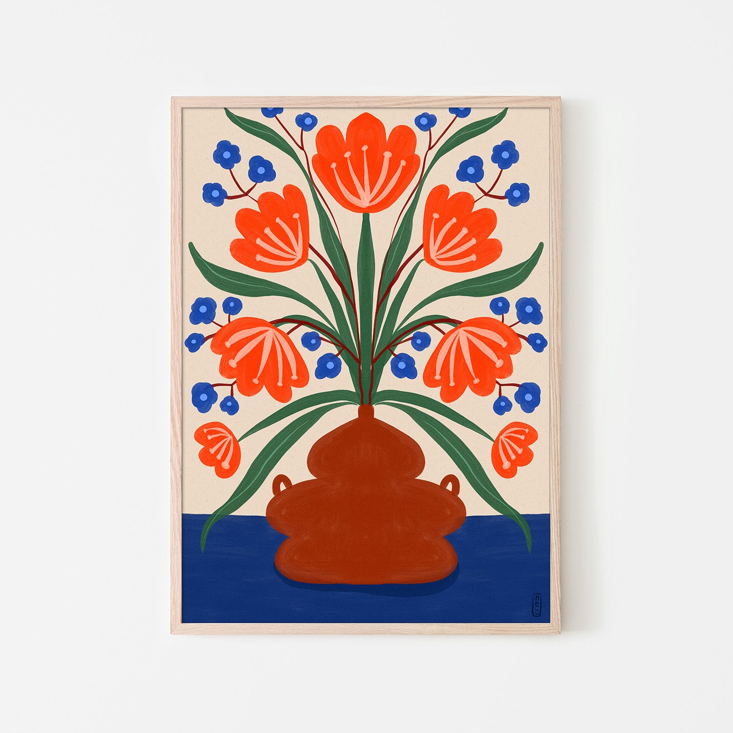 wall-art-print-canvas-poster-framed-Boho Folk Floral Illustration-6