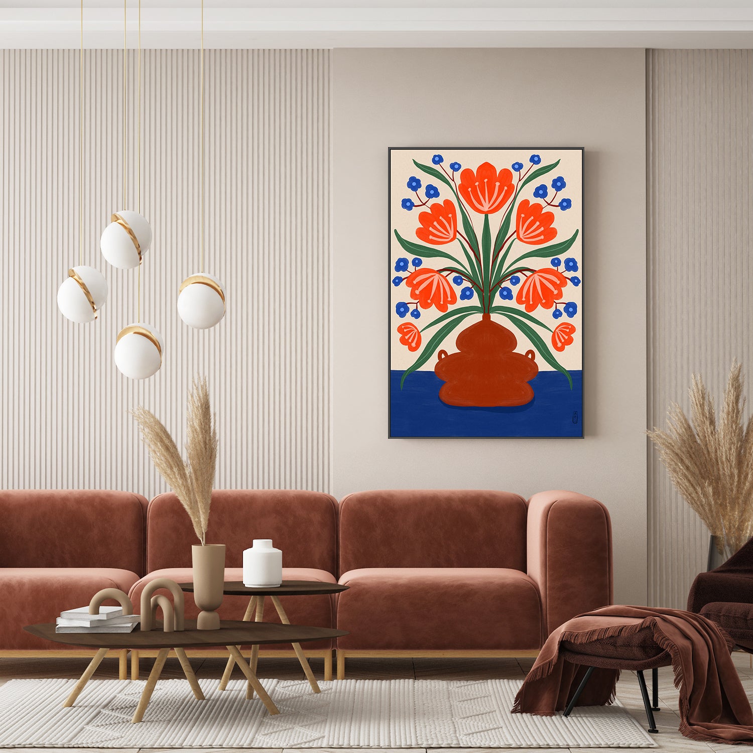 wall-art-print-canvas-poster-framed-Boho Folk Floral Illustration-9
