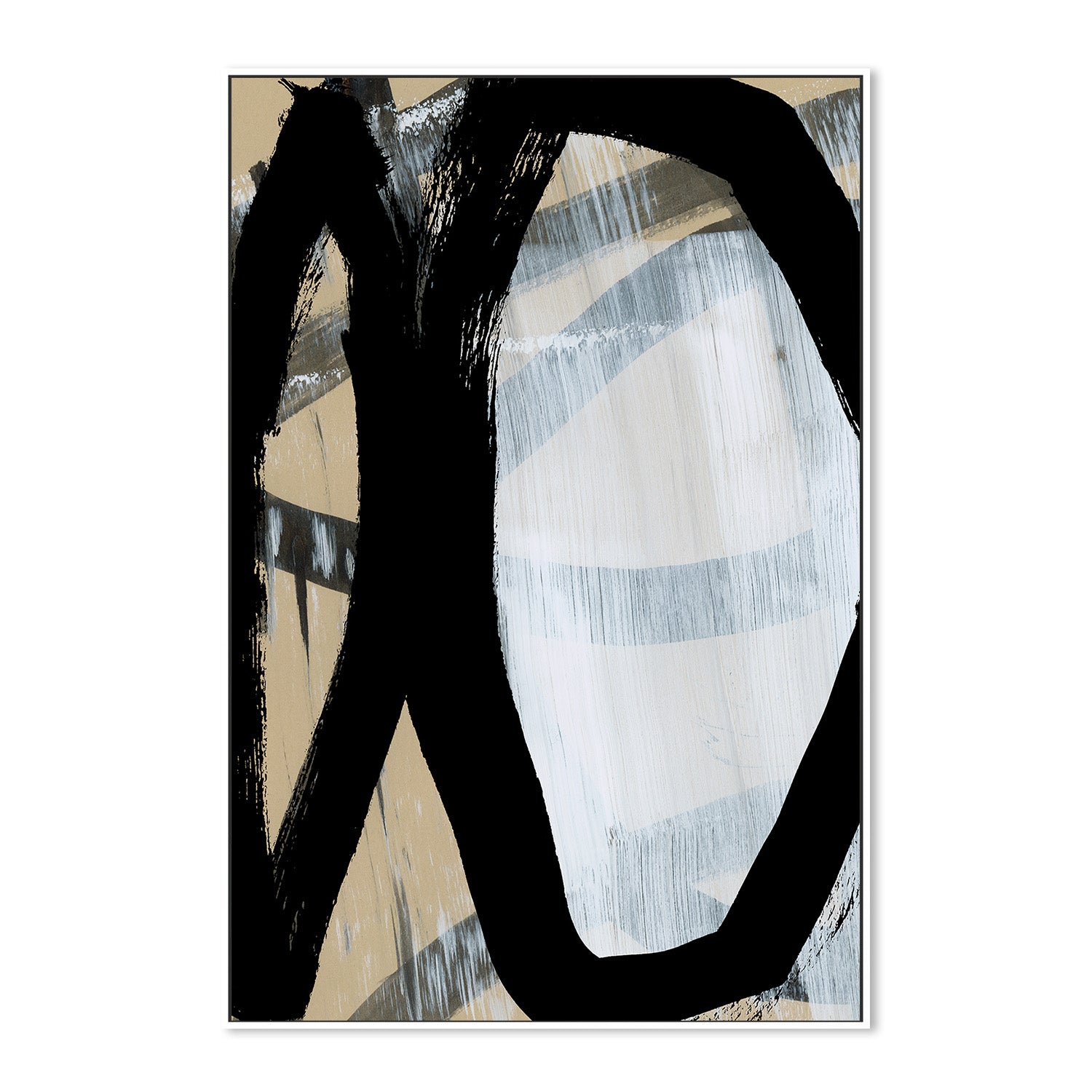 wall-art-print-canvas-poster-framed-Bold Black On White, Style A-5