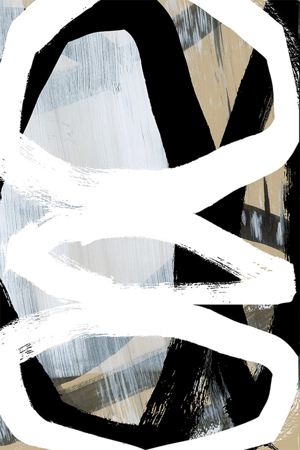wall-art-print-canvas-poster-framed-Bold Black On White, Style C-1