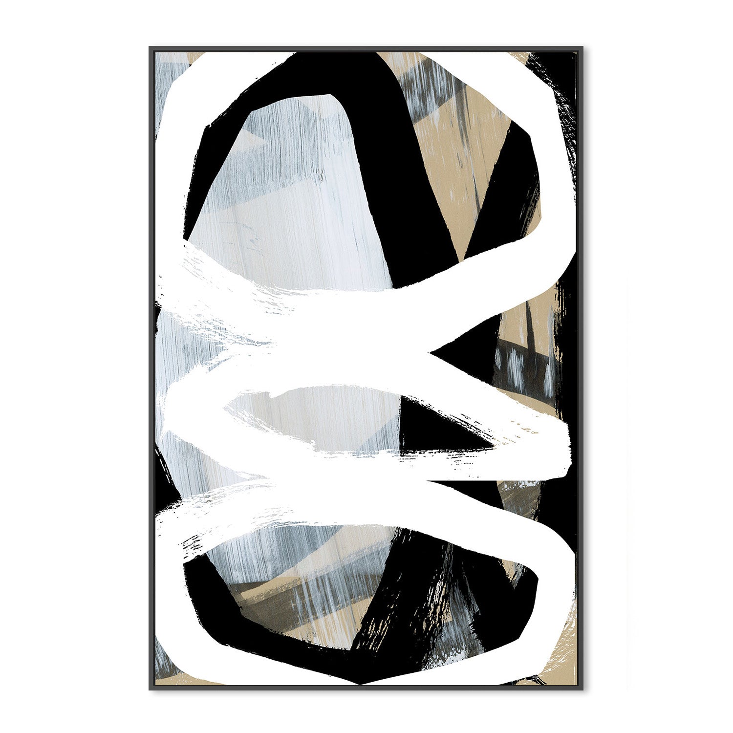 wall-art-print-canvas-poster-framed-Bold Black On White, Style C-3