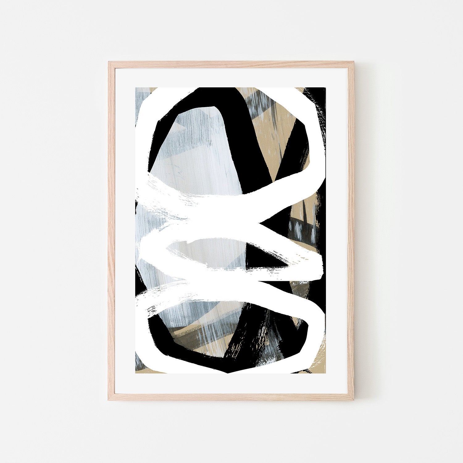 wall-art-print-canvas-poster-framed-Bold Black On White, Style C-6