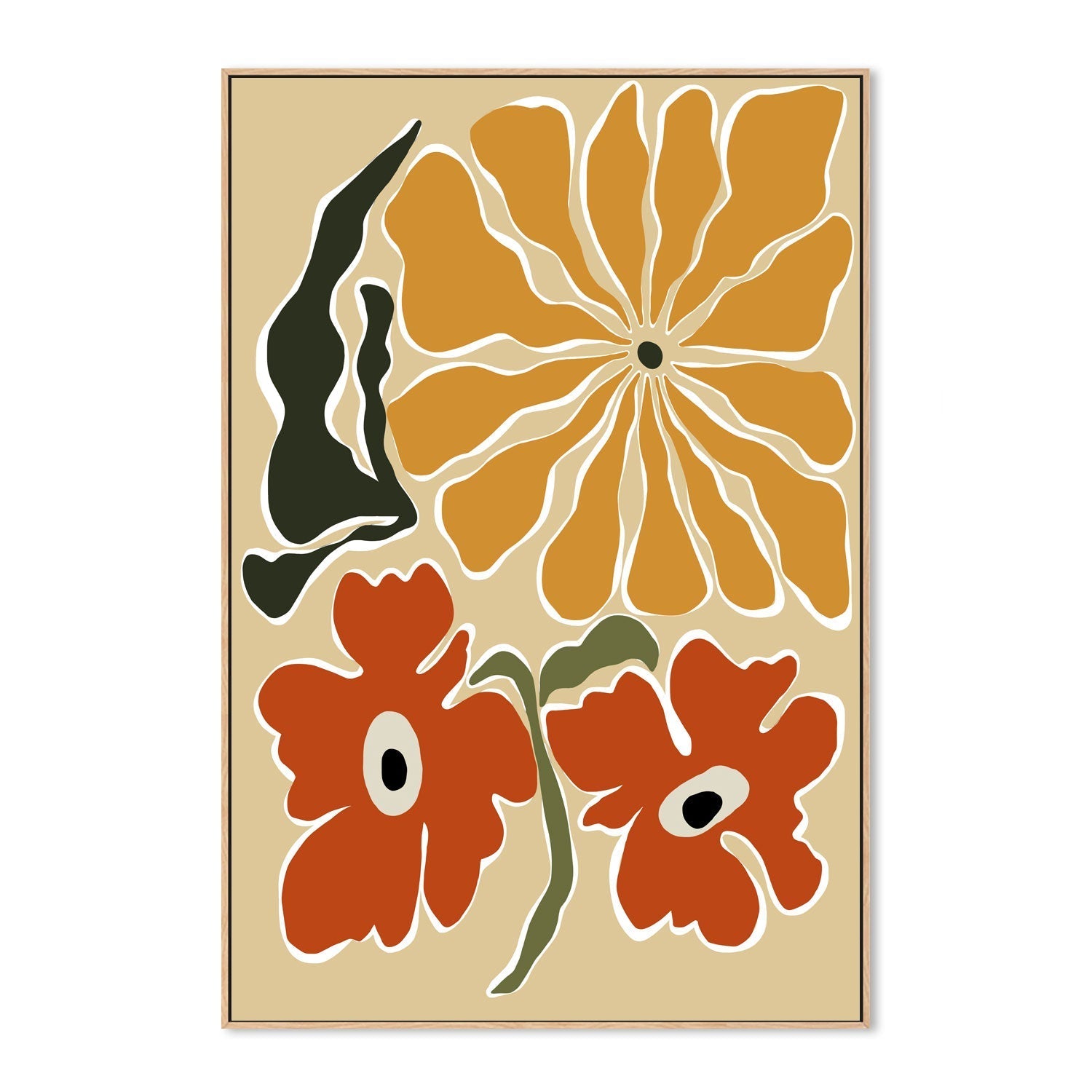 wall-art-print-canvas-poster-framed-Bold Garden From 70s , By Miho Art Studio , By Miho Art Studio-4