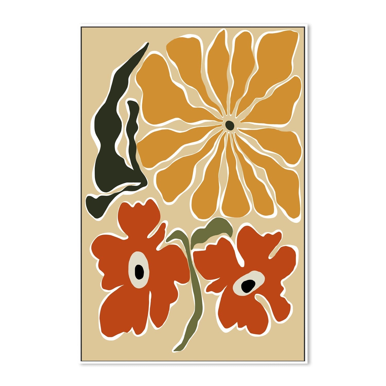 wall-art-print-canvas-poster-framed-Bold Garden From 70s , By Miho Art Studio , By Miho Art Studio-5