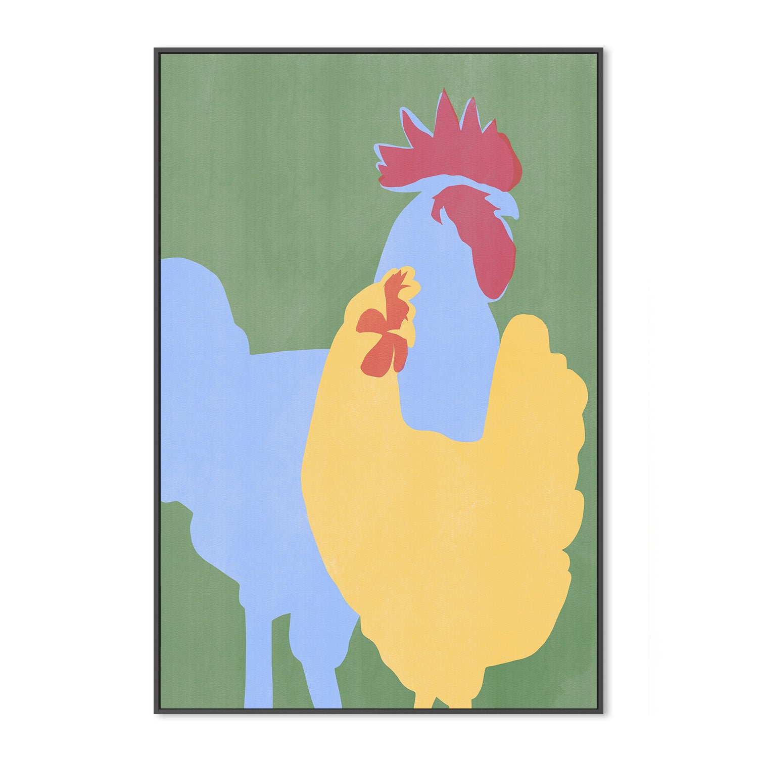 wall-art-print-canvas-poster-framed-Bold Rooster Silhouette-3