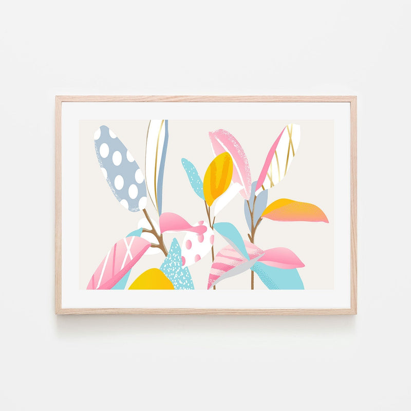 wall-art-print-canvas-poster-framed-Botanical Circus, Pastel Version-GIOIA-WALL-ART