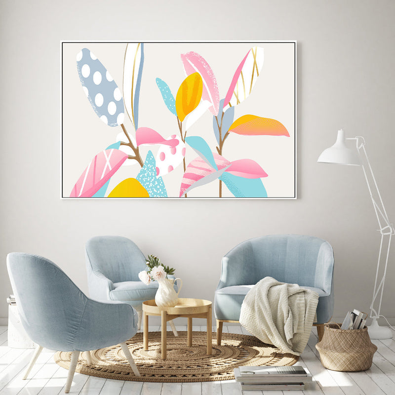 wall-art-print-canvas-poster-framed-Botanical Circus, Pastel Version-GIOIA-WALL-ART