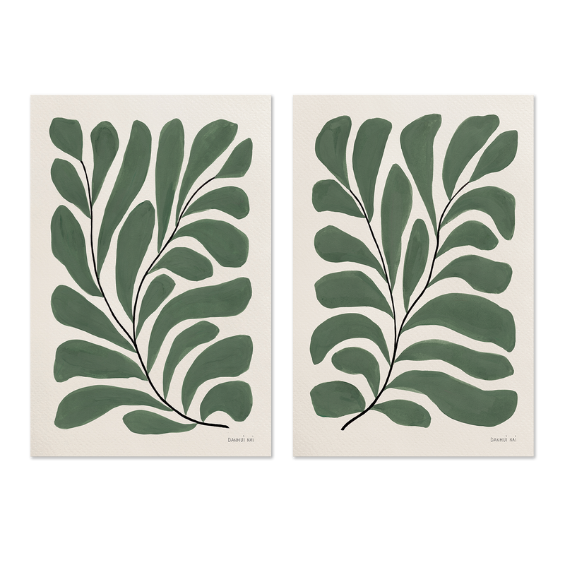 wall-art-print-canvas-poster-framed-Botanical Joy, Style A & B, Set Of 2 , By Danhui Nai-1
