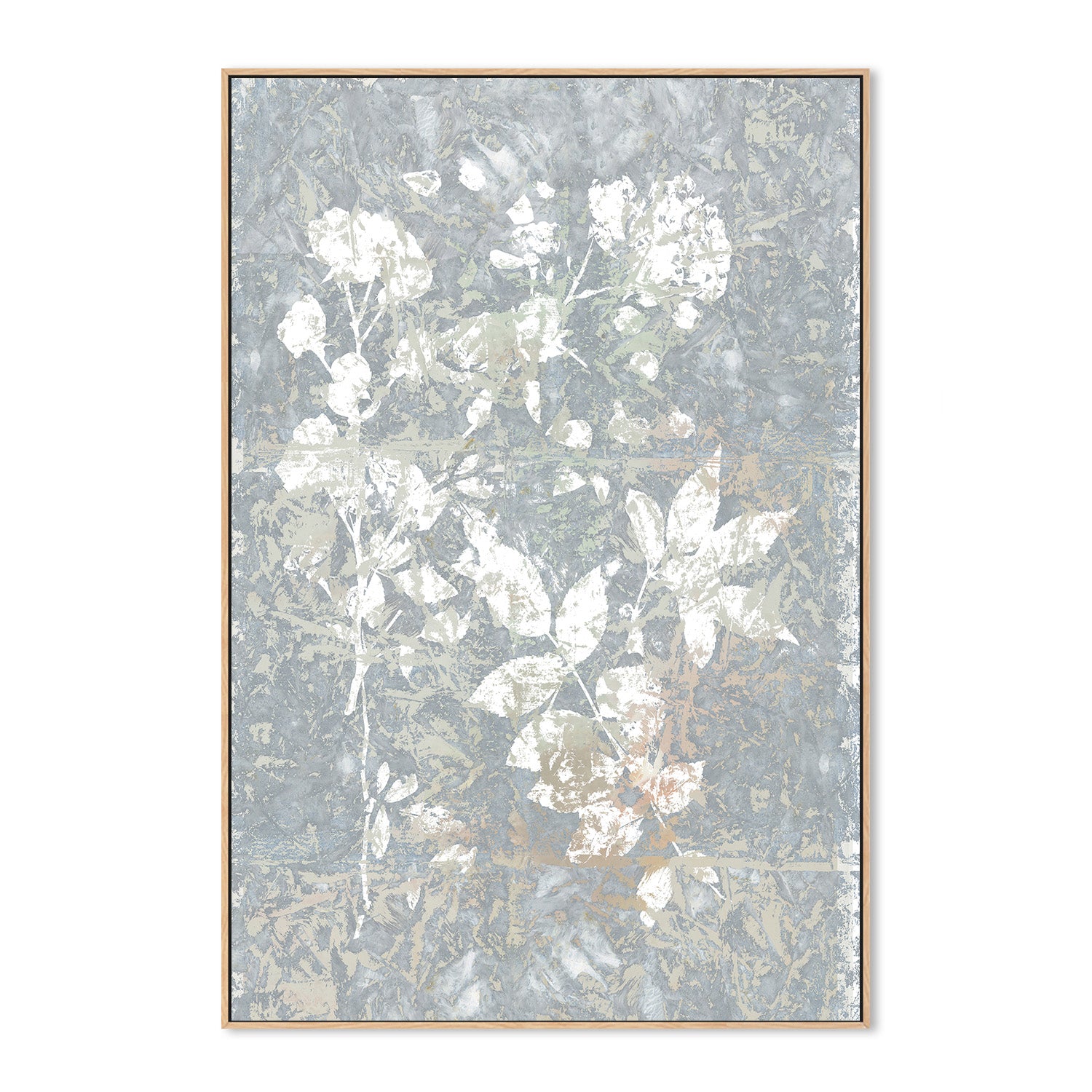 wall-art-print-canvas-poster-framed-Botanical White Textured Floral, Style 2-4