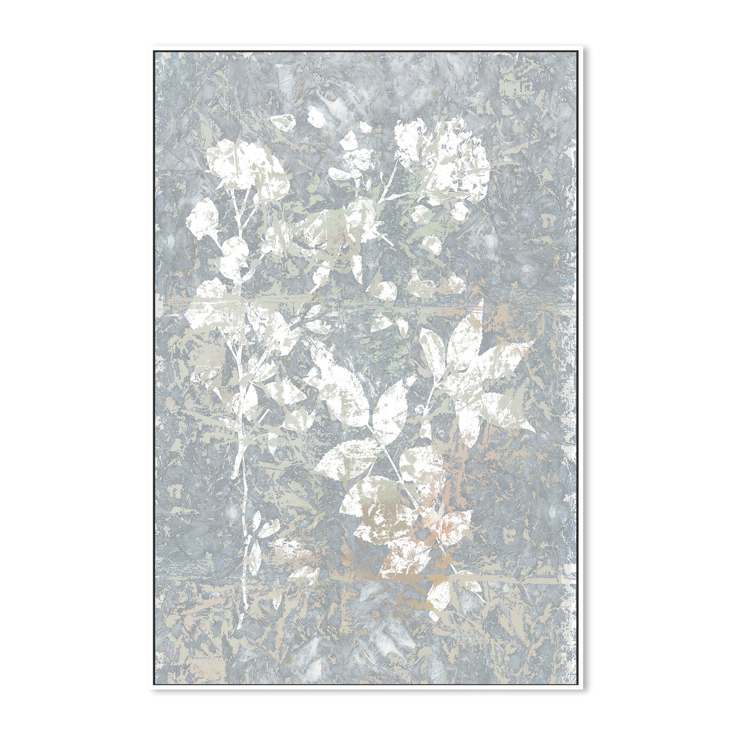 wall-art-print-canvas-poster-framed-Botanical White Textured Floral, Style 2-5