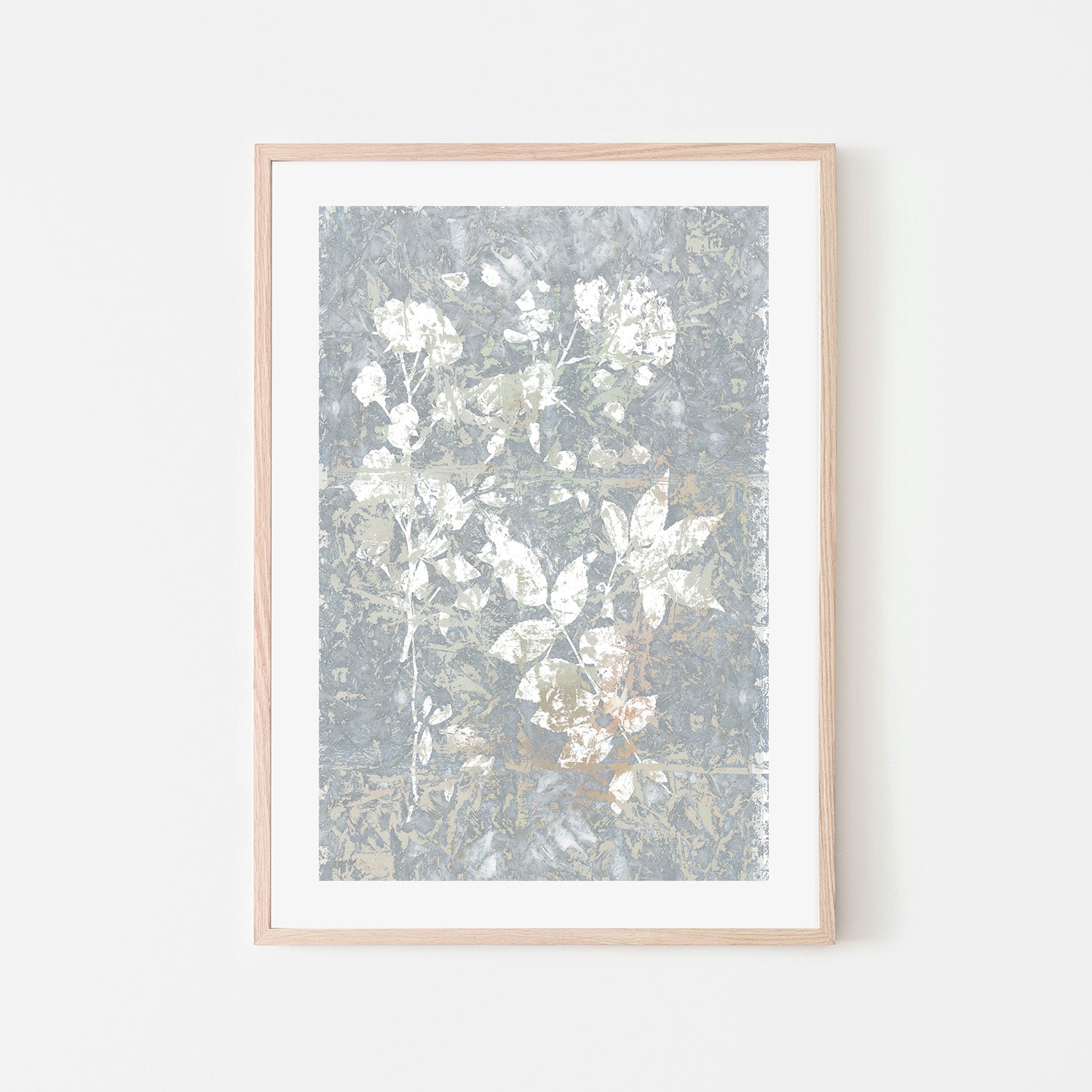wall-art-print-canvas-poster-framed-Botanical White Textured Floral, Style 2-6