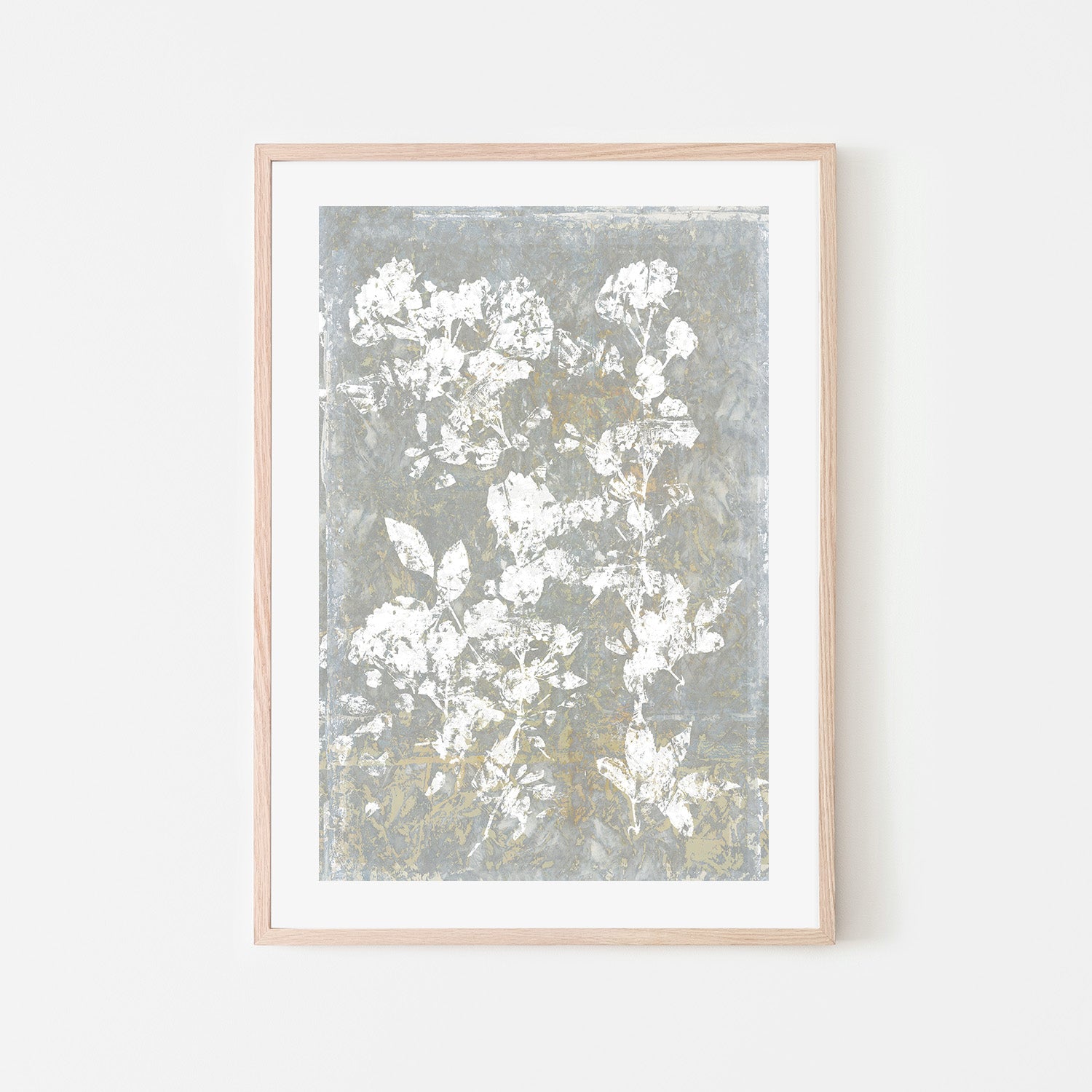 wall-art-print-canvas-poster-framed-Botanical White Textured Floral , Style A-6