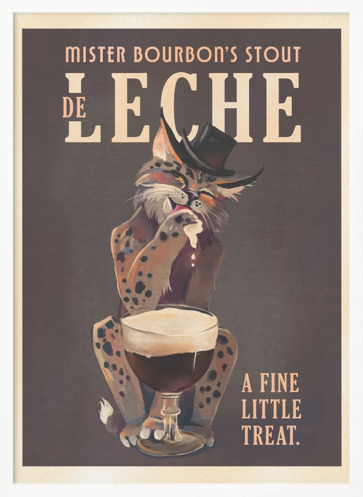 wall-art-print-canvas-poster-framed-Bourbon De Leche Guinness Style Cat Art , By Brett Gramse-3