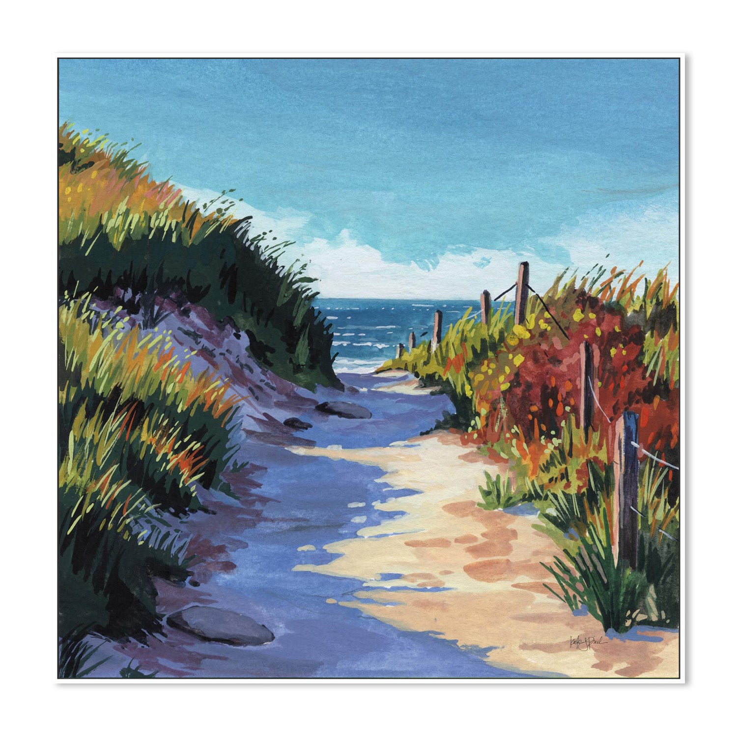 wall-art-print-canvas-poster-framed-Breezy Beach Pathway-5