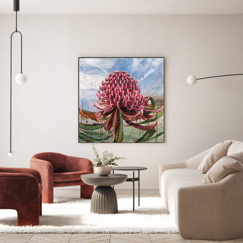 wall-art-print-canvas-poster-framed-Bright Red Waratah , By Hsin Lin-GIOIA-WALL-ART