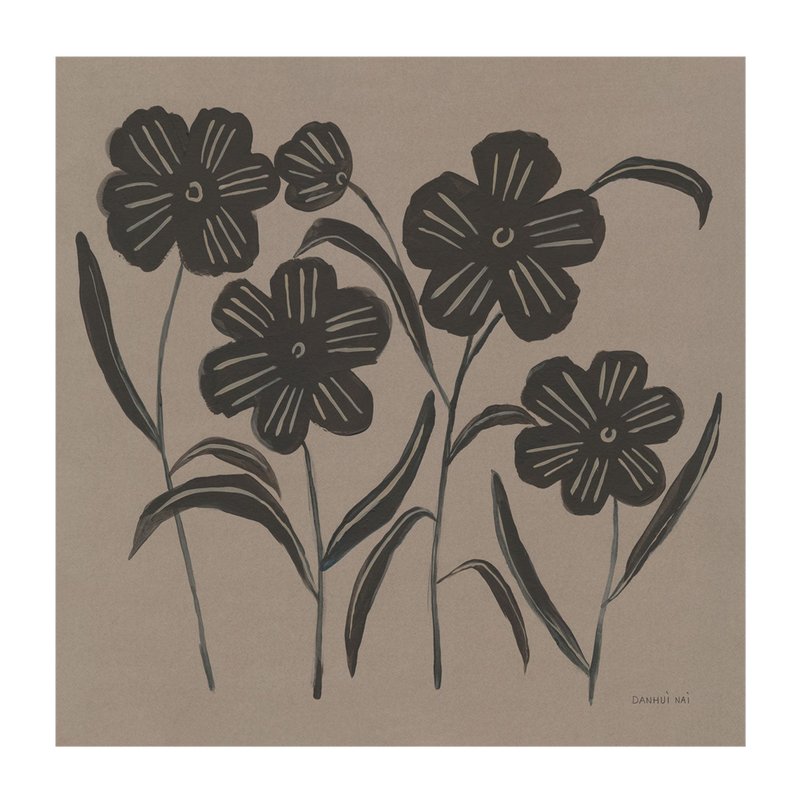 Brown Abstract Flowers, Style A , By Danhui Nai