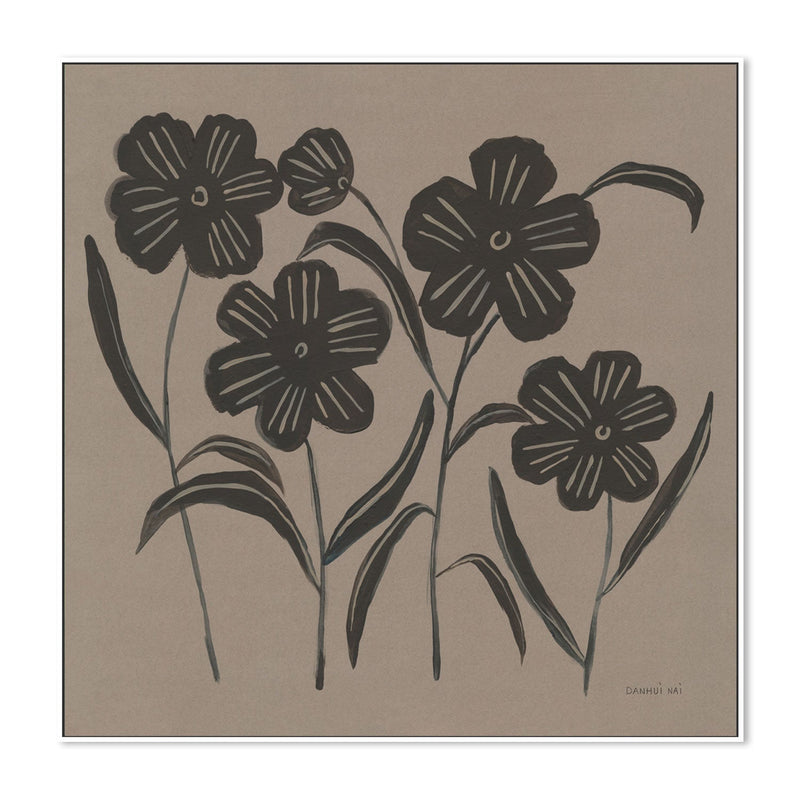 wall-art-print-canvas-poster-framed-Brown Abstract Flowers, Style A , By Danhui Nai-GIOIA-WALL-ART