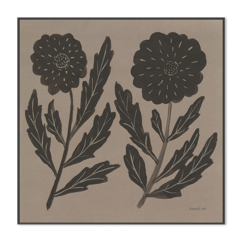 wall-art-print-canvas-poster-framed-Brown Abstract Flowers, Style B , By Danhui Nai-GIOIA-WALL-ART