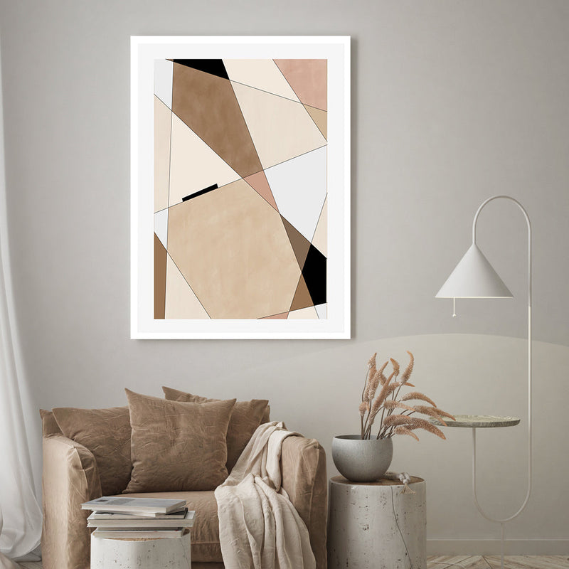 wall-art-print-canvas-poster-framed-Brown Angularity , By Elena Ristova-GIOIA-WALL-ART