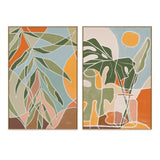 wall-art-print-canvas-poster-framed-Bungalow Palm and Monstera, Set Of 2-by-Junia Kall-Gioia Wall Art