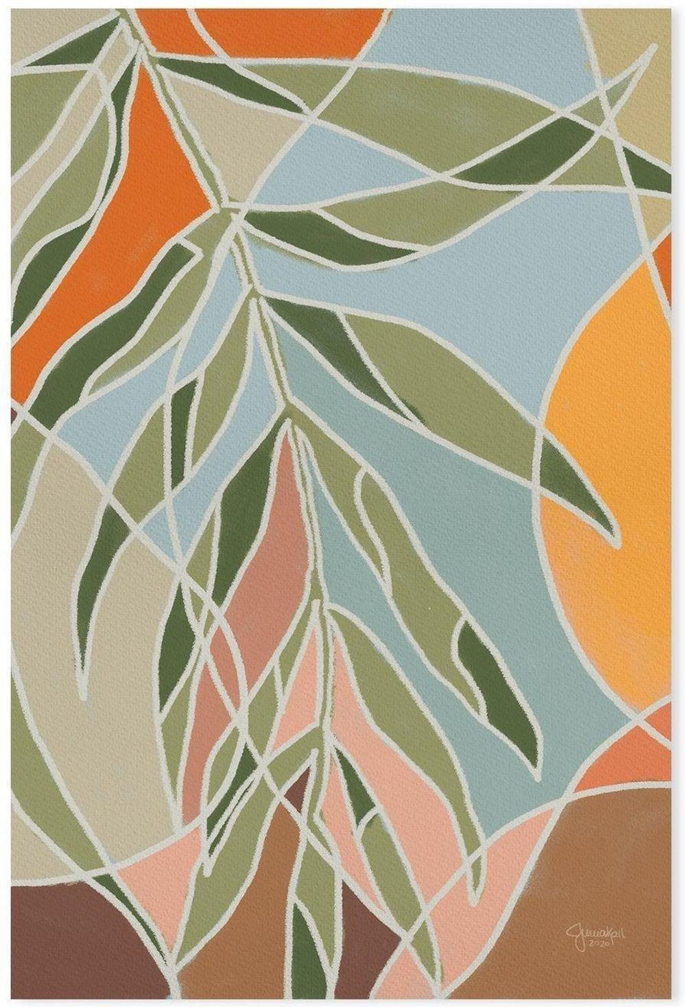 wall-art-print-canvas-poster-framed-Bungalow Palm-by-Junia Kall-Gioia Wall Art