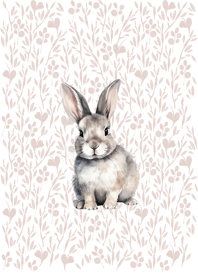 wall-art-print-canvas-poster-framed-Bunny Pattern , By At Viv Home Prints-1