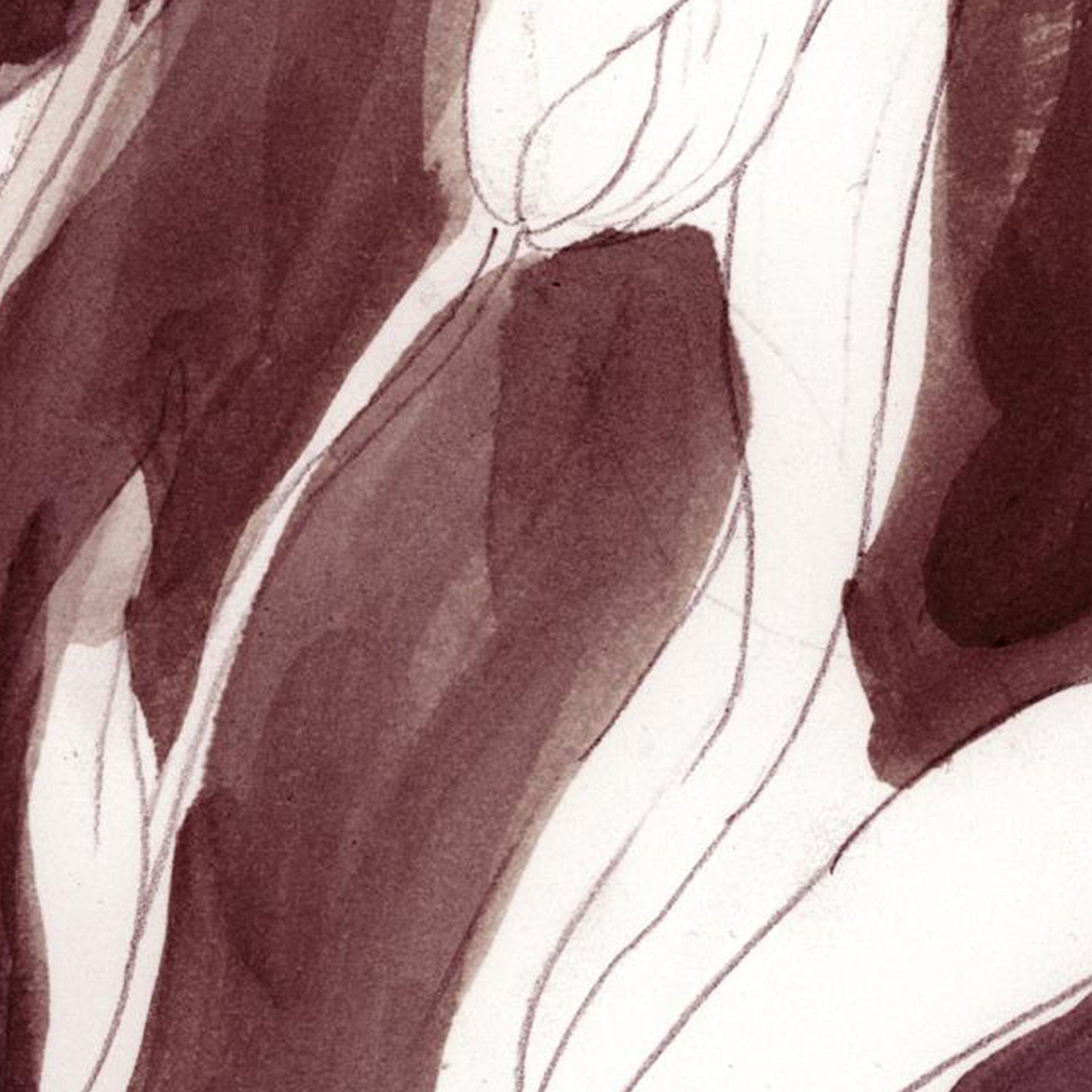 wall-art-print-canvas-poster-framed-Burgundy Tulip Sketch, Style A-11