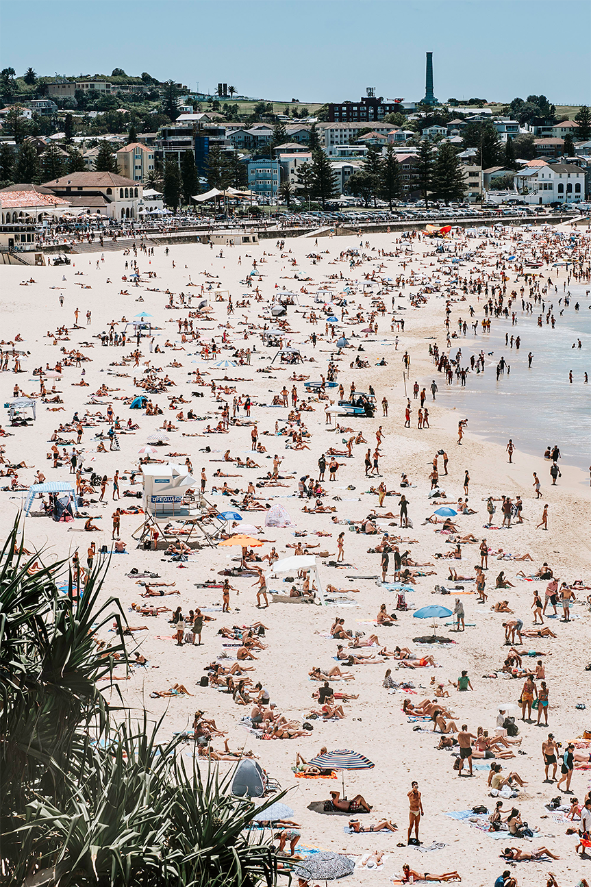 wall-art-print-canvas-poster-framed-Busy Bondi Beach , By Ilana Sallick-1
