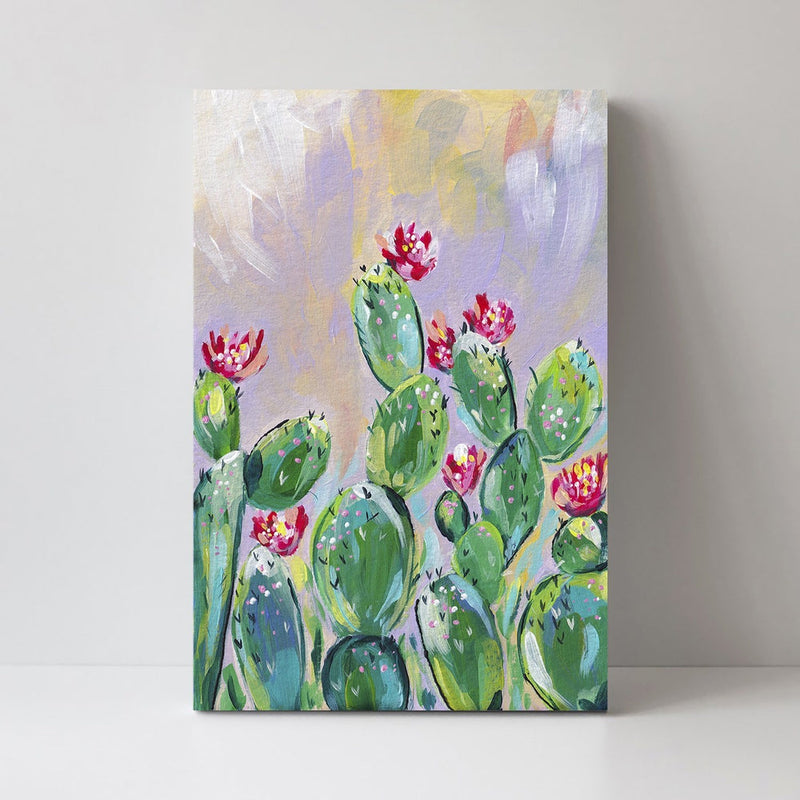 wall-art-print-canvas-poster-framed-Cactus In Garden Purple Evening Light-by-Lia Nell-Gioia Wall Art
