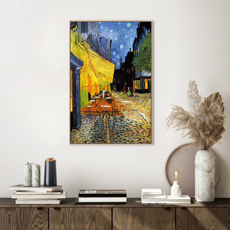 wall-art-print-canvas-poster-framed-Café Terrace At Night, By Van Gogh-by-Gioia Wall Art-Gioia Wall Art