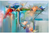 wall-art-print-canvas-poster-framed-Calm Blue Floral-by-Gioia Wall Art-Gioia Wall Art