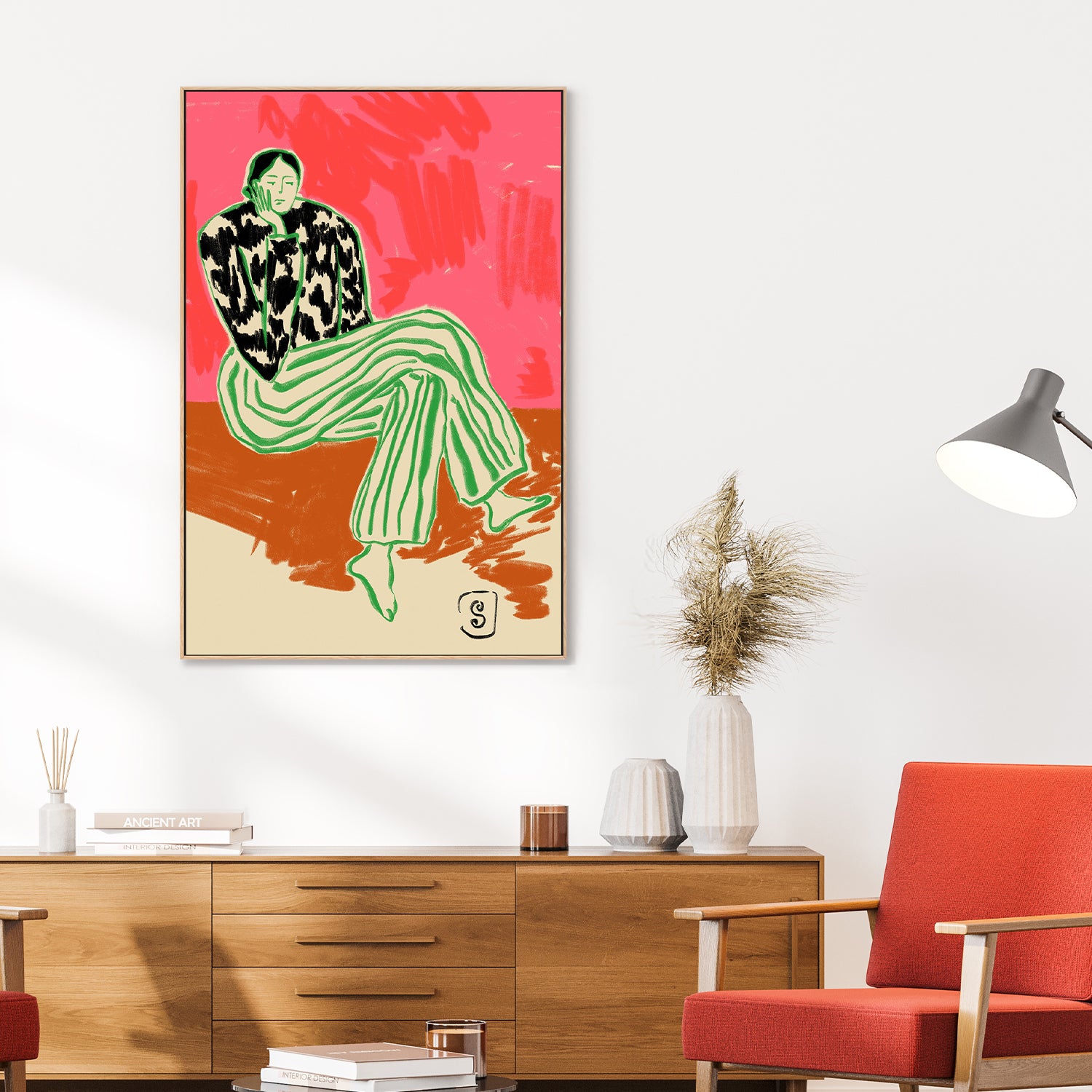 wall-art-print-canvas-poster-framed-Calm Woman Portrait , By Sandra Poliakov-2