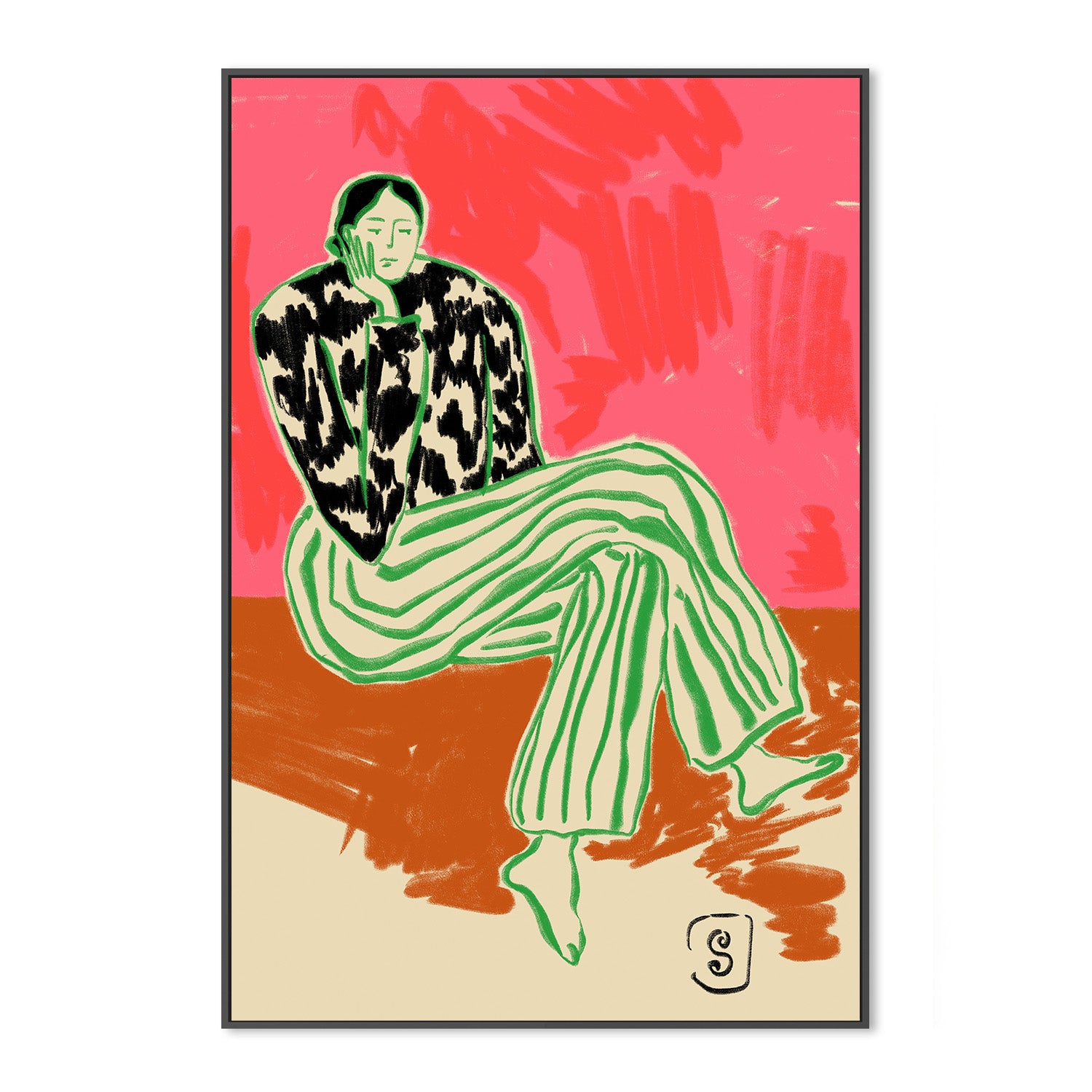 wall-art-print-canvas-poster-framed-Calm Woman Portrait , By Sandra Poliakov-3